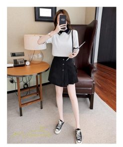 tシャツ・カットソー | レディース トップス Tシャツ 着痩せ ニット きれいめ 女性着 ポロ 着回し 学院風 5分袖 可愛い 配色切替 上品 サマー風 20代 アウトドア 夏コーデ 新作 人気