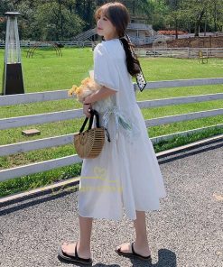 マキシ | ワンピース レディース 春夏 半袖ワンピース 40代 キレイめ ロングワンピース 無地 Aラインワンピース ゆったり オシャレ 20代30代 シンプル 韓国風 通勤 着痩せ