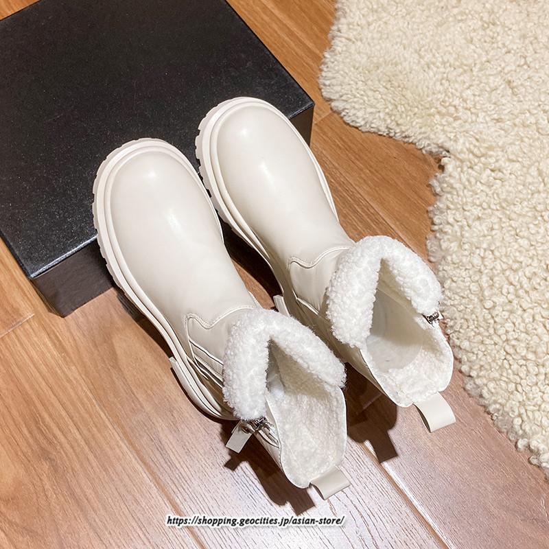 ブーツ | ムートンレディース 靴 裏ボア 裏起毛 シューズ サイドジップ 秋冬 暖か 防寒 疲れない 20代30代40代50だい 歩きやすい ファスナー 痛くない