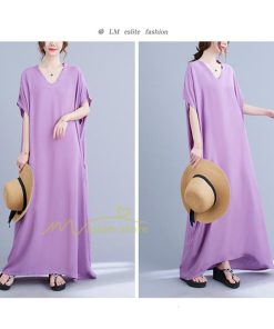 ミディアム | ワンピース マキシワンピース レディース ワンピ ロングワンピース ロングワンピ ロング マキシ 半袖 Vネック 体型カバー 2022夏物 カジュアル 20代30代40代50代