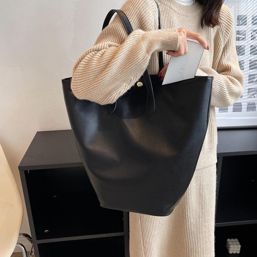 トートバッグ | PUレザー大容量 レトロ