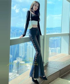 チノ・テーパード・ジョガー・スキニーパン | ブーツカット デニムパンツ レディース フレア ロング丈 カットオフ ストレッチ ハイウェスト コーデ ジーンズ 20代30代40代 スリット 脚長 美脚パンツ 新作