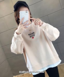 パーカー | 送料無料 重ね着 トレーナー レディース レイヤード フェイクレイヤード カットソー スウェット アルファベット刺繍 体型カバー トップス 長袖