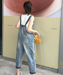 オーバーオール サロペット | サロペットパンツ オーバーオール デニム ゆったり ハイウエスト レディース カジュアル ヴィンテージ加工 無地 2020夏コーデ 復古風 デイリーコーデ