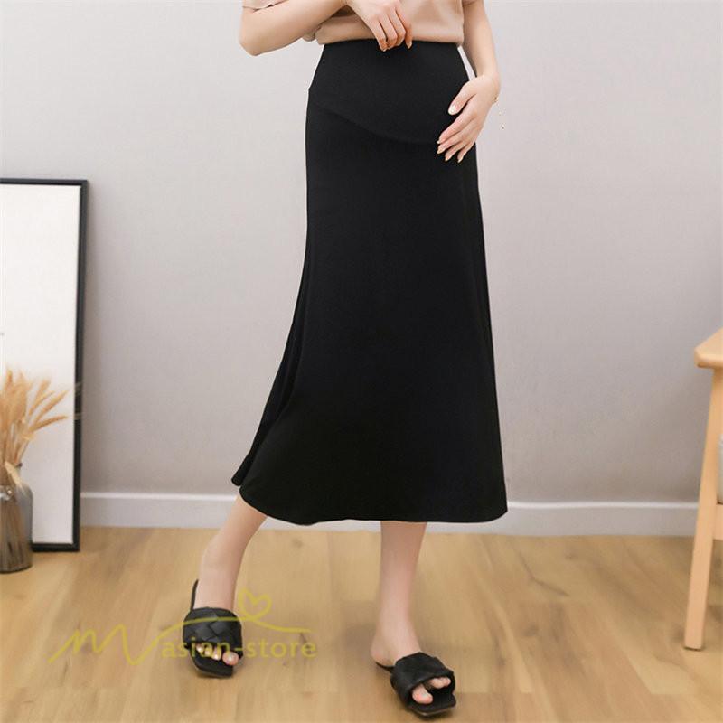 スカート | マタニティレディース Aラインロング丈 マタニティウェア 妊婦服 カジュアル 体型カバー 春 夏 ウエスト調整 ゆったり マタニティ