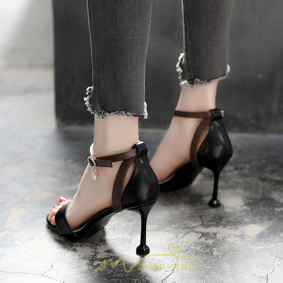 パンプス | ハイヒール オープントゥ レディース 夏 サンダル ストラップ ヒール5cm7cm8.5cm ピンヒール お出かけ 旅行 リゾート 歩きやすい 痛くない 20cm-26.5cm