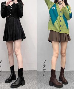 ショートブーツ | Ｖカット レディース厚底