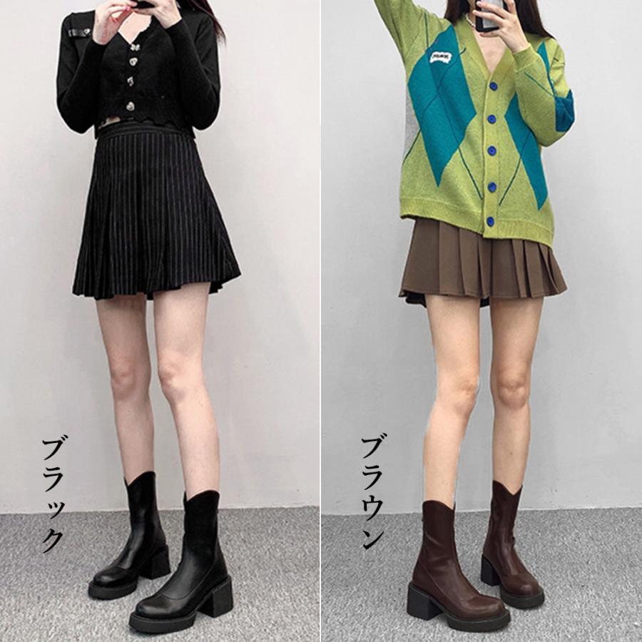 ショートブーツ | Vカット レディース厚底