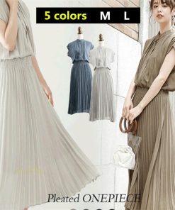送料無料セール | 夏ワンピース プリーツワンピース 半袖 揺れる 大人 可愛い ロングワンピース レディース ワンピ 50代60代 パーティードレス ママワンピース 30代40代 無地