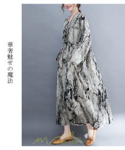 マキシ | 長袖ワンピース 秋物 レディース ロングワンピース 夏 30代40代 大人 秋ワンピース 新作 ワンピース Aラインワンピ 広い裾 旅行 ゆったり 可愛い 揺れる