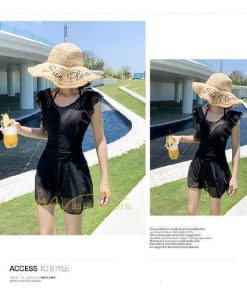 水着 | レディース ワンピース 20代 30代 40代 体型カバー ぽっちゃり 露出控えめ 黒 セクシー キャップ付 温泉お洒落 激売れ 可愛い リゾート 冬物 夏物