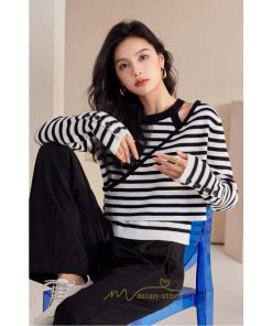 ニット・セーター | ニット トップス レディース セーター 長袖 体型カバー 30代 40代 50代 ボーダー柄 着痩せ お出かけ 送料無料 オシャレ 可愛い 着回し 部屋着 秋冬コーデ