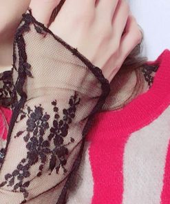 シャツ・ブラウス | トップス レディース チュール ハイネック 長袖 レース レースインナー トップス シースルー