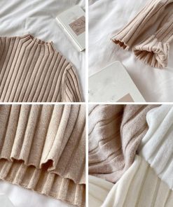 ニット・セーター | リブニットトップス プチハイネック