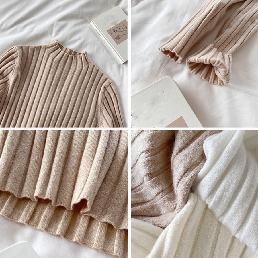 ニット・セーター | リブニットトップス プチハイネック