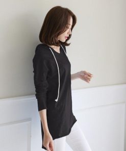 ｔシャツ・カットソー | Tシャツ レディース 長袖tシャツ ロンT カットソー プルオーバー ロングtシャツ ロンティー ルームウエア シンプル ゆったり 無地 フード付き 春秋