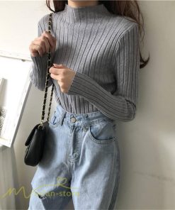 ニット・セーター | 秋 冬 ニット セーター 長袖 プチハイネック レディース トップス 無地 洗えるニット お洒落 シンプル トレンド ゆるシルエットインナー 上品 OL きれいめ 通勤