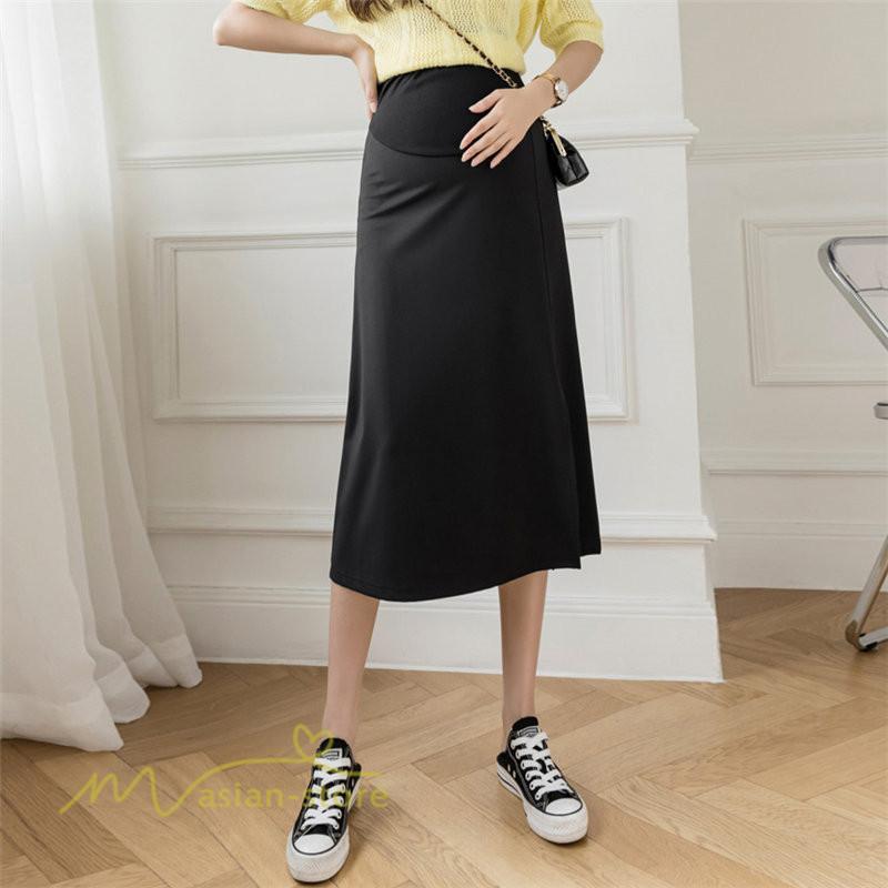 スカート | マタニティレディース 裾口スリット 上品 マタニティウェア 春 夏 大きいサイズ 無地 ウエスト調整 産前産後 マタニティ 妊婦服 妊婦 通勤