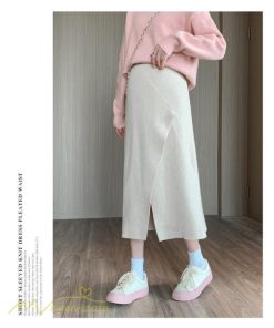 スカート | レディース マタニティウェア ロング丈 秋 冬 2022新作 妊婦服 裾口スリット 体型カバー ママ 産前 産後 ウエスト調整 マタニティきれいめ