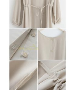 マキシ | 長袖ワンピース ワンピース レディース 秋物 羽織り カーディガン ロングワンピ ミモレ丈 4way 大人 上品感 無地 30代40代 リボン パフスリーブ 二次会