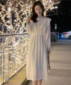 ミディアム | 長袖ワンピース 春 レディース スプリングワンピース Aライン 秋 ワンピース 上品 20代 30代 40代 韓国風 きれいめ 大きいサイズ 気質 おしゃれ 日常感