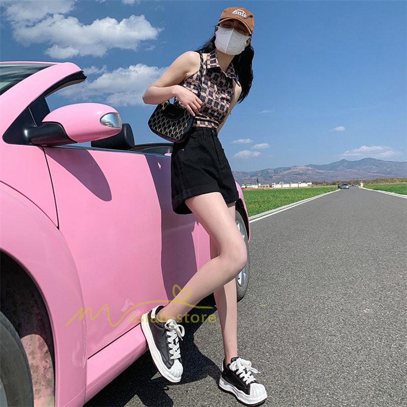 ショートパンツ | ゆったり Aライン デニム デニムパンツ ショートデニム ショーパン 短パン レディース ショート丈 ボトムス ロールアップショートパンツ パンツ