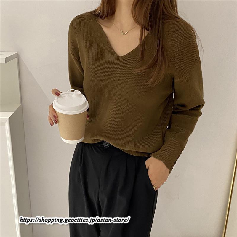 ニット・セーター | カットソー ニット レディース リブニット 長袖 秋冬 春 トップス スリム ストレッチ インナー 無地 長袖カットソー 長袖ニット 通学通勤 プルオーバー 着痩せ