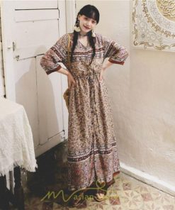 マキシ | レディース ワンピース 夏 秋 長袖ワンピ きれいめ 大人ワンピース Aライン ロングワンピース おしゃれ 大人 お呼ばれ 可愛い コットン レトロ 通勤