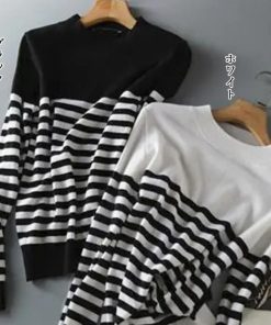 ニット・セーター | ボーダー柄 ニットセータ ラウンドネック