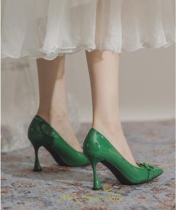 パンプス | 痛くない ポインテッドトゥ エナメル 疲れにくい 黒 緑 ベージュ パーティー 走れる 大人 春夏レディース 通勤 シューズ デート エレガント お仕事