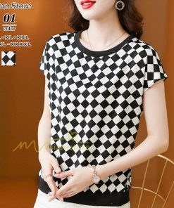 ｔシャツ・カットソー | Tシャツ トップス レディース 白トップス 40代 春夏 上品 半袖Tシャツ ブラウス カジュアル 韓国風 通勤 50代 ゆったりTシャツ カットソー 30代 チェック柄 OL