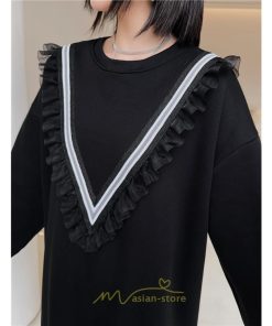 マキシ | スウェットワンピース 秋冬 レディース ロングワンピース ロングスウェット 裾切り替え 長袖ワンピース 30代60代 ゆったり 大人40代 黒ワンピース 大きいサイズ