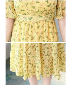 ミディアム | ワンピース Aライン レディース 着痩せ 上品 カジュアル Vネック カジュアル 春 夏 花柄 きれいめサマー ワンピース 通勤 通学 ソフト 膝丈 大人 お出かけ