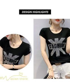 ｔシャツ・カットソー | カットソー レディース トップス Tシャツ 夏コーデ 半袖 丸首 夏新作 サマー キラキラ おしゃれ カジュアル 2021 大きいサイズ XXXL お出かけ 韓国風 インナー