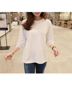 ｔシャツ・カットソー | トップス レディースTシャツ 大きいサイズ ゆったり シャツ 春夏 カジュアル 20代 30代 ビックティーシャツ カットソーTシャツ 丸首 7分袖 トレンド レース