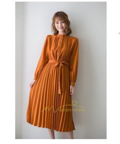 マキシ | プリーツワンピース ワンピース レディース ロングワンピース ミモレ丈 秋物 長袖 長袖ワンピース お呼ばれワンピース 大人 揺れる 二次会 シャツワンピース