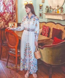 マキシ | マキシワンピース ワンピース レディース 長袖 体型カバー レトロ風 プリント ドレス マキシ丈ワンピース 通勤 綺麗 夏 ロング マキシ丈 オシャレ ラペル 無地