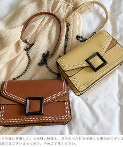 ショルダーバッグ | スクエアバッグ かばんブラック 肩掛け チェーンバッグ 斜めがけ ミニレディース 小さめ レザー 大人