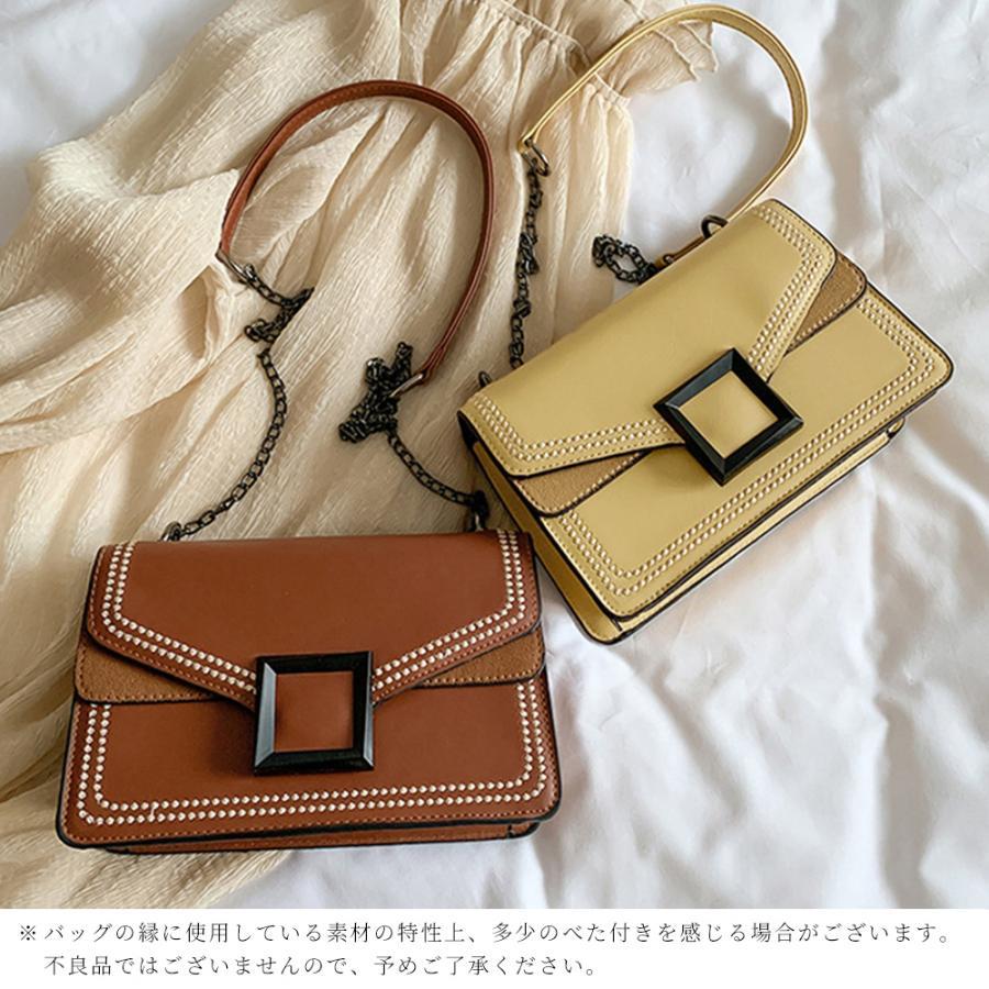ショルダーバッグ | スクエアバッグ かばんブラック 肩掛け チェーンバッグ 斜めがけ ミニレディース 小さめ レザー 大人