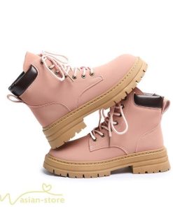 ショートブーツ | レディース ブーティー 太ヒール ブーツ ショートヒール カジュアル レースアップ コスプレ靴 厚底 歩きやすい ローヒール靴 編み上げブーツ