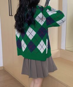 カーディガン | アーガイル柄ニットカーデ