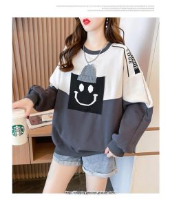 パーカー | トレーナー レディース プルオーバー クルーネック 長袖 トップス スウェット ゆったり 切り替え 大きいサイズ おしゃれ コットン 送料無料 厚手 丸首 綿