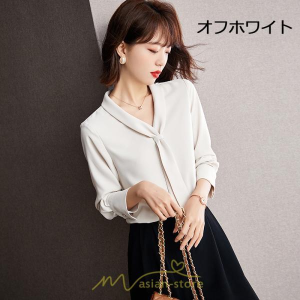 シャツ・ブラウス | ブラウス レディース 長袖 秋冬 オフィス フォーマル スーツ インナー 白 シフォン 大きいサイズ ビジネス 20代 通勤 40代 体型カバー 30代 秋服