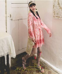 ミニ丈 | ワンピース レディース ワンピース長袖 夏秋ワンピ きれいめ 大人 森ガール 膝上 リゾート 花柄 おしゃれ デート 通勤 可愛い お呼ばれ シフォン