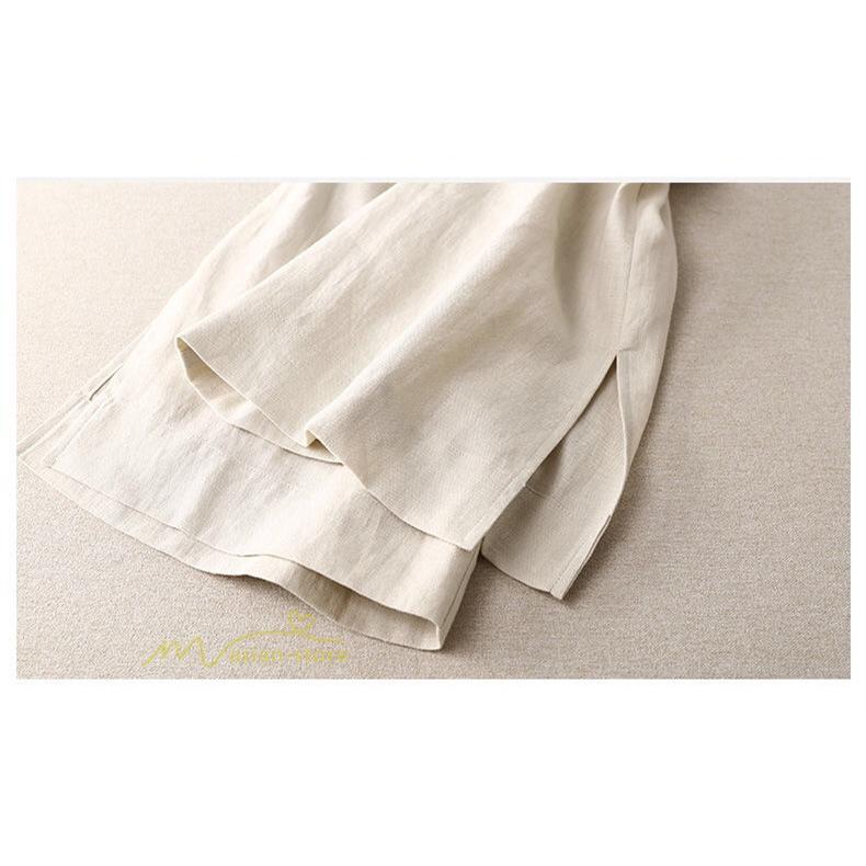 ワイドパンツ | パンツ レディース ロング丈 コットン 麻混 カジュアル 無地 40代 50代 リネン 夏 秋 カジュアル ロングパンツ 大きいサイズ 30代 20代 3色 上品