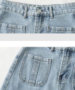 ひざ丈スカート | 膝下丈 デニムスカート レディース Aライン カジュアル ボトムス 裾フリンジ スリット