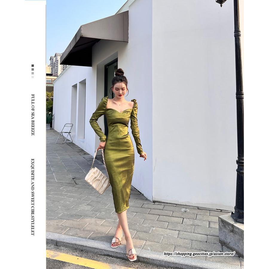 タイト | ワンピースタイトワンピース長袖 上品 セクシー高級感 ワンピース タイトワンピース ヒップアップ スリム 美ライン エレガント お呼ばれ シルエット