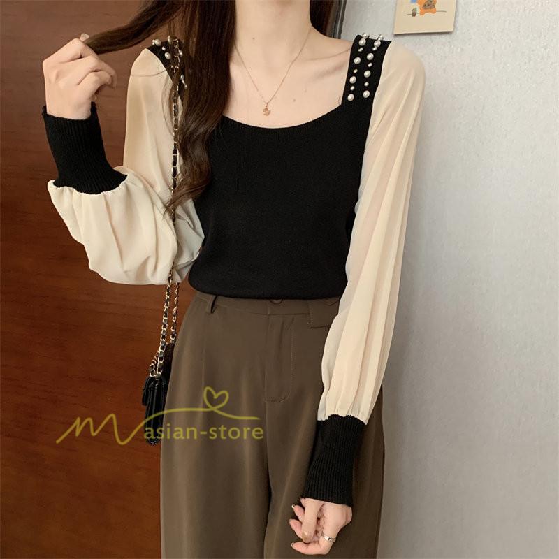 tシャツ・カットソー | カットソー トップス レディース ロンT Tシャツ 春 長袖 おしゃれ シフォンシャツ エレガント 20代30代40代 カジュアル お出かけ 着回し 通勤通学 ファッション