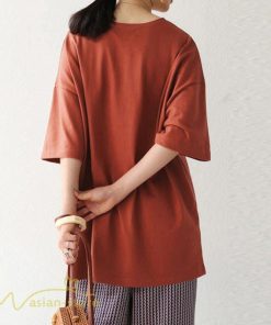 ｔシャツ・カットソー | Tシャツ レディース カットソー 着痩せ 無地 半袖 ゆったり ロングTシャツ オーバーサイズ 体型カバー 夏新作 クルーネック プルオーバー 大きいサイズ 5XL