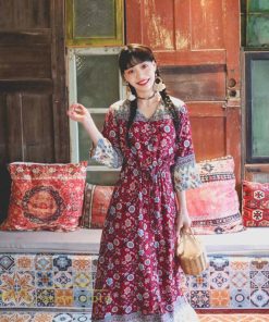 マキシ | マキシワンピース 春 夏 秋 レディース ワンピース 旅行 7分袖 カジュアル ロングワンピース 40代 花柄 旅行着 ゆったり 20代30代 Aラインワンピース お出かけ